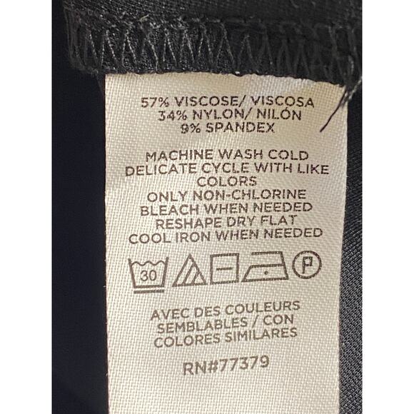 Ann Taylor Classic Black 3/4 Sleeve V-Neck Midi Shift Dress Women's Size 12 - Picture 7 of 7